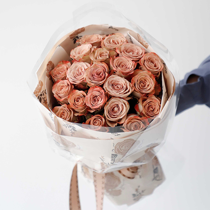 Papel de embrulho de flores de couro bovino com baixa saturação MYHC-47