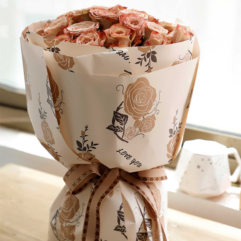 Papel de embrulho de flores de couro bovino com baixa saturação MYHC-47