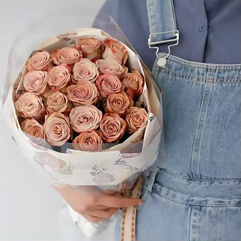 Papel de embrulho de flores de couro bovino com baixa saturação MYHC-47