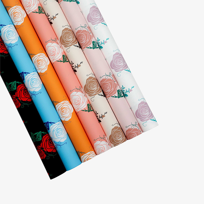 Papel de embrulho de flores de couro bovino com baixa saturação MYHC-47