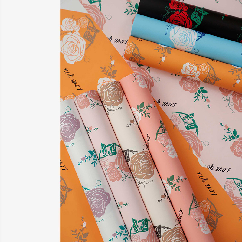 Papel de embrulho de flores de couro bovino com baixa saturação MYHC-47