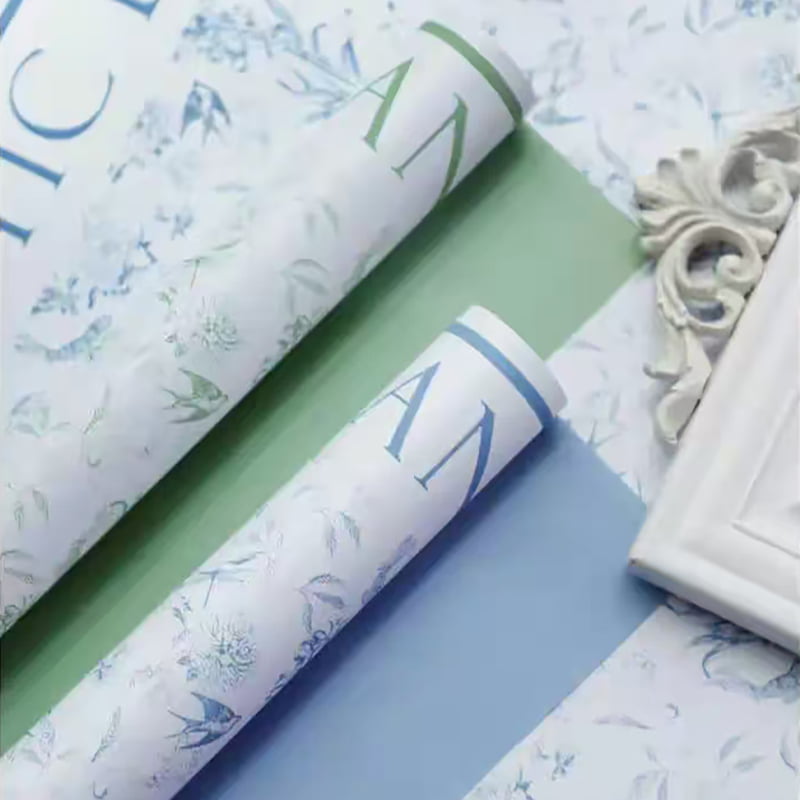 MYHC-49 Papel de embrulho de flores foscas frescas com padrão de um lado
