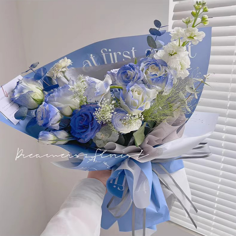 MYHC-53 Amor unilateral à primeira vista Decoração em inglês Papel de embrulho de flores de plástico