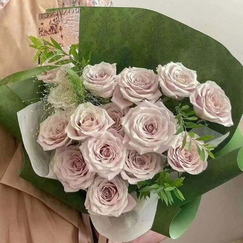 MYHC-56 Papel de embrulho de flores de algodão monocromático com impressão em relevo