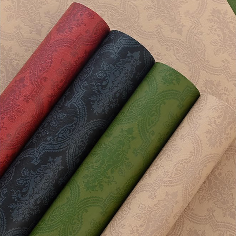 MYHC-56 Papel de embrulho de flores de algodão monocromático com impressão em relevo
