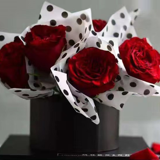 Papel de embrulho de flores de algodão forrado com pontos MYHC-58