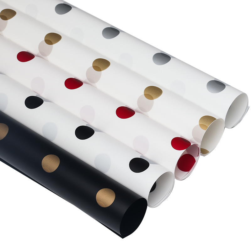 Papel de embrulho de flores de algodão forrado com pontos MYHC-58