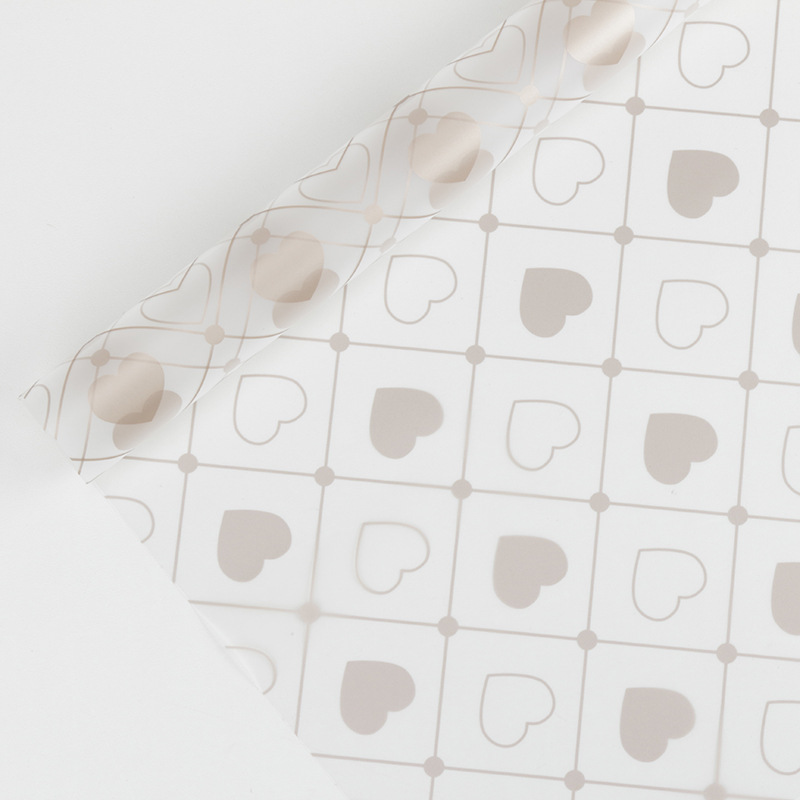 Filme de empacotamento transparente da flor do teste padrão da xadrez do amor monocromático MYHC-60