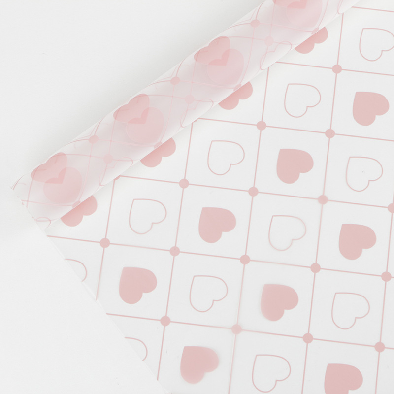 Filme de empacotamento transparente da flor do teste padrão da xadrez do amor monocromático MYHC-60