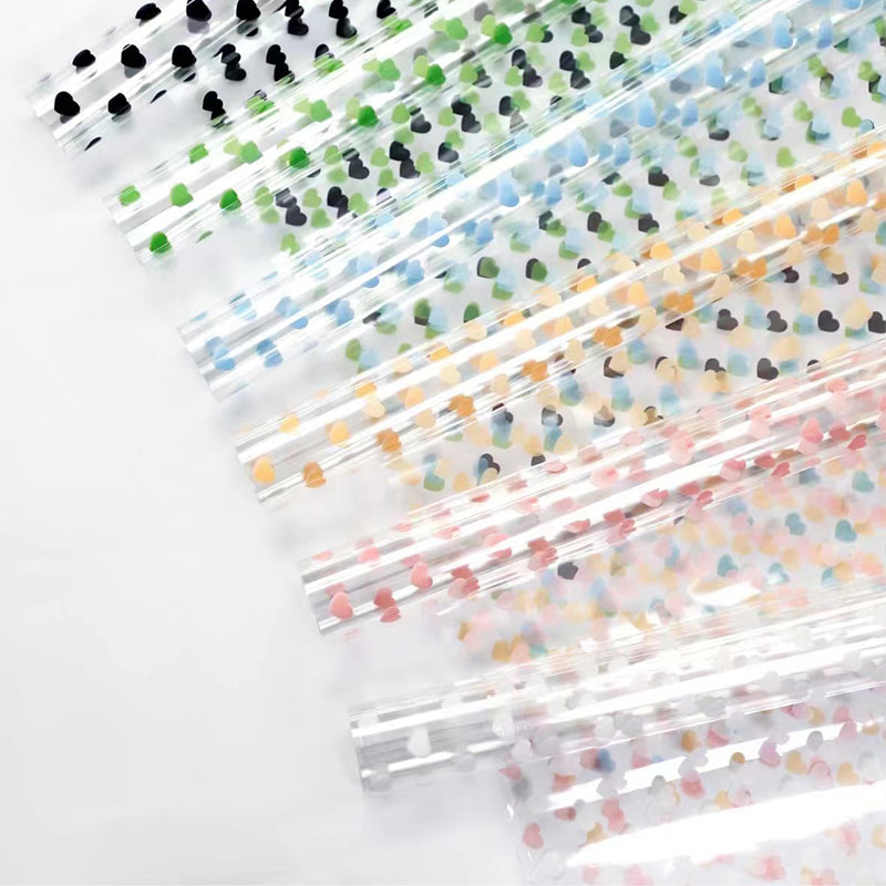 MYHC-62 Mesmo amor decoração OPP papel de embrulho de flores transparente