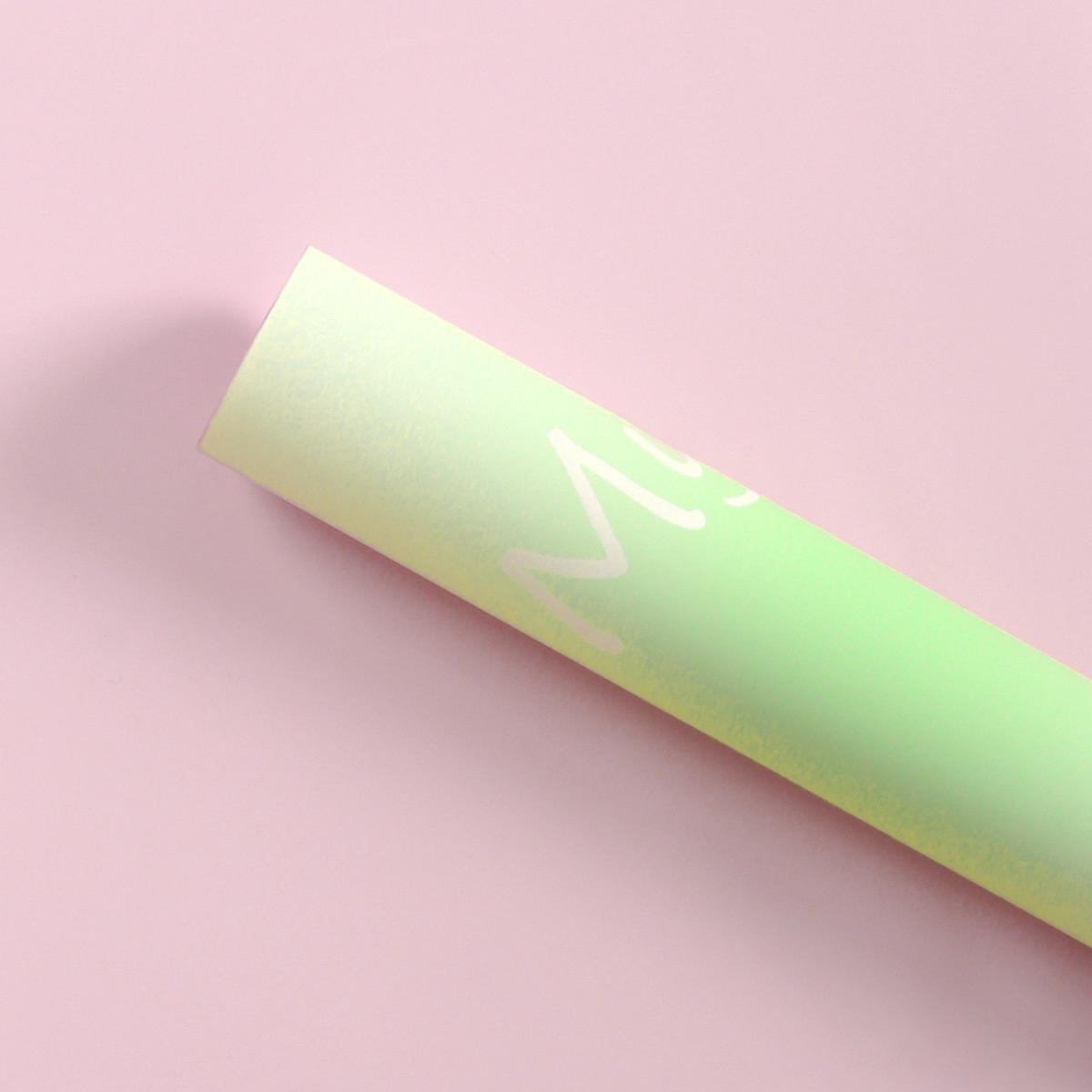 Papel de embrulho de flores à prova d'água de cor gradiente Macaron MYHC-66