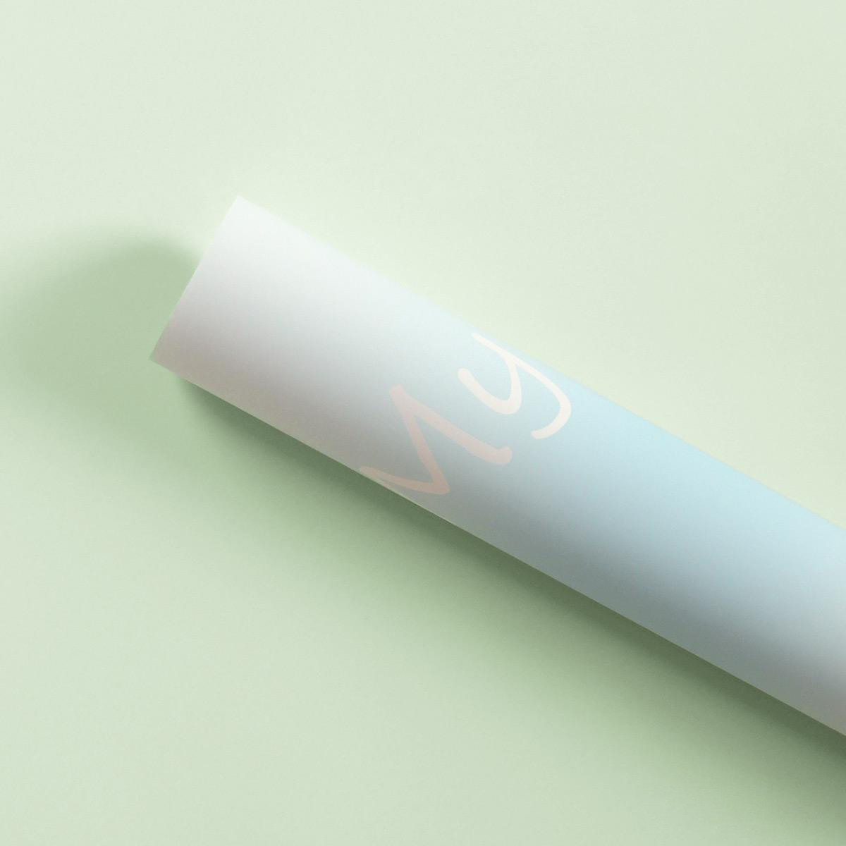 Papel de embrulho de flores à prova d'água de cor gradiente Macaron MYHC-66