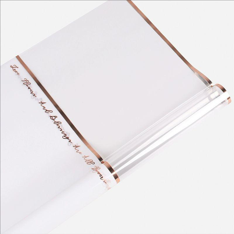 Papel de embalagem Opp de flores plásticas da linha ouro MYHC-70