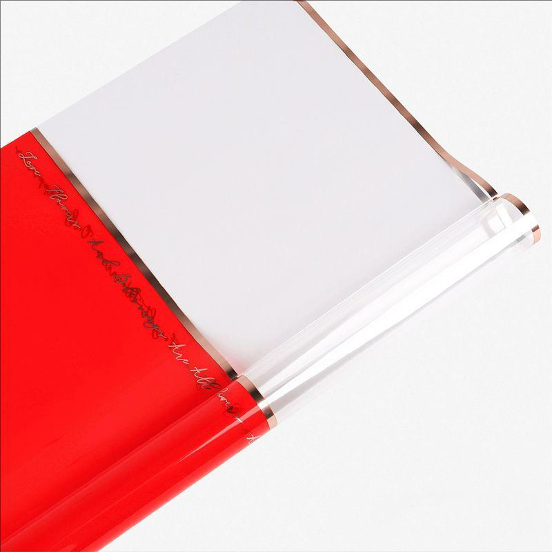 Papel de embalagem Opp de flores plásticas da linha ouro MYHC-70