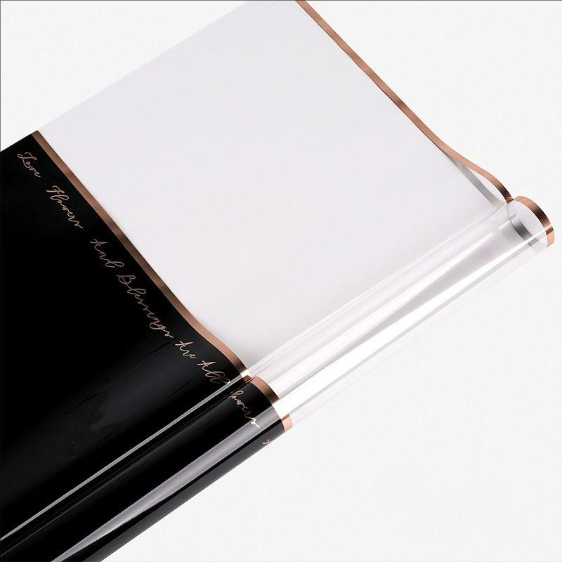 Papel de embalagem Opp de flores plásticas da linha ouro MYHC-70