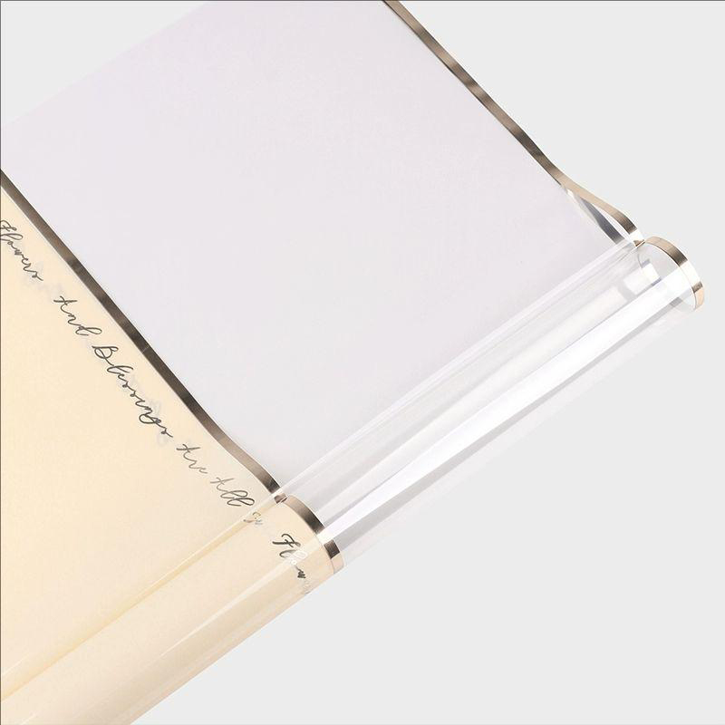 Papel de embalagem Opp de flores plásticas da linha ouro MYHC-70