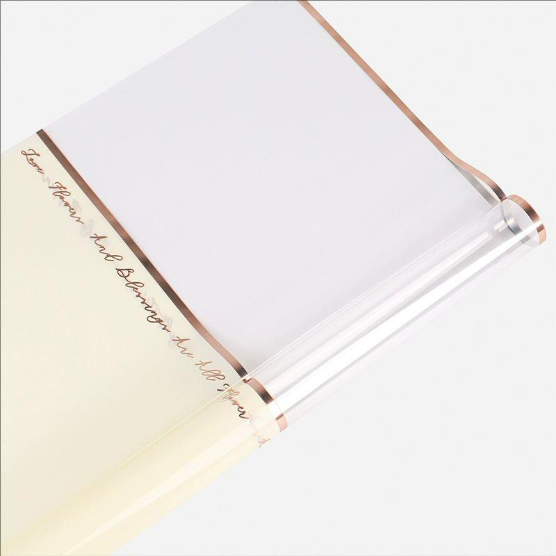 Papel de embalagem Opp de flores plásticas da linha ouro MYHC-70