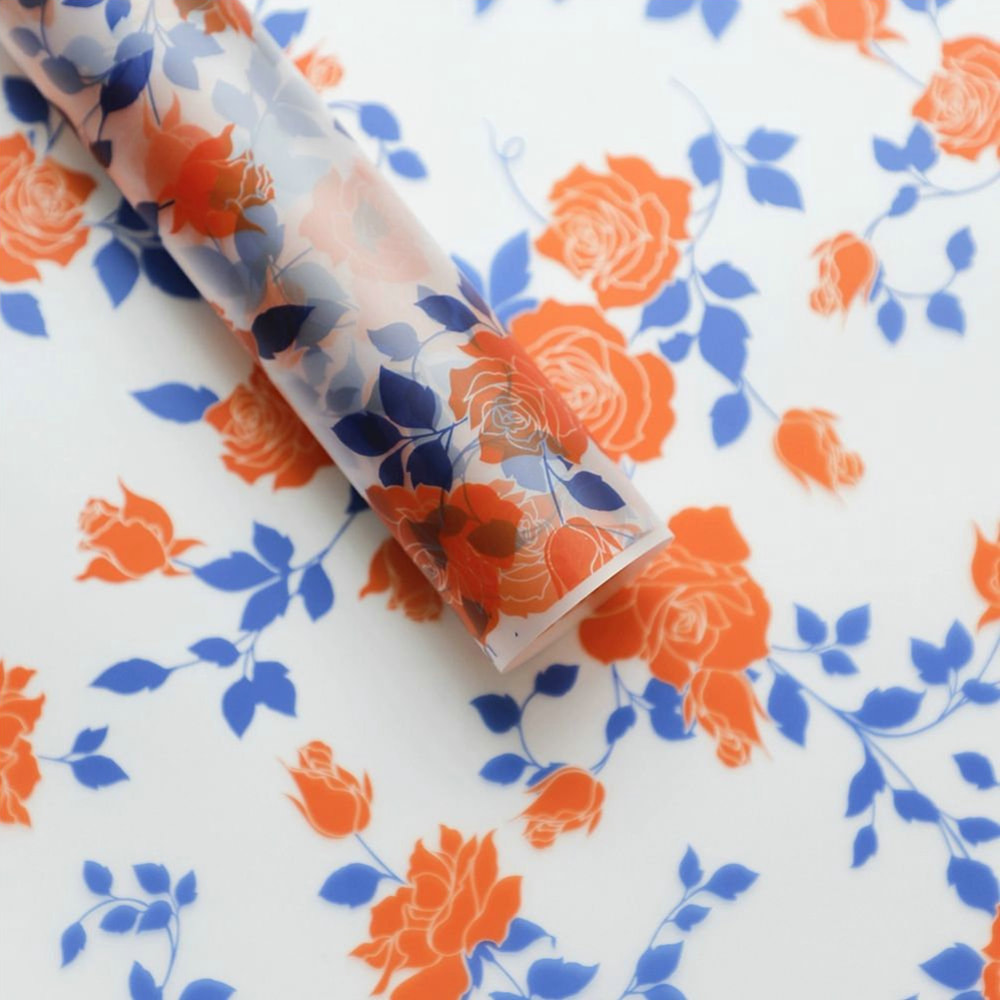 MYHC-79 Rose Print, duas cores, filme transparente para embalagem de flores