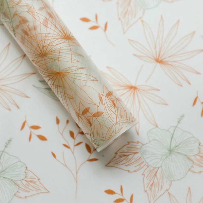 MYHC-80 Linhas Simples de Plantas Filme Transparente Papel de Embrulho de Flores