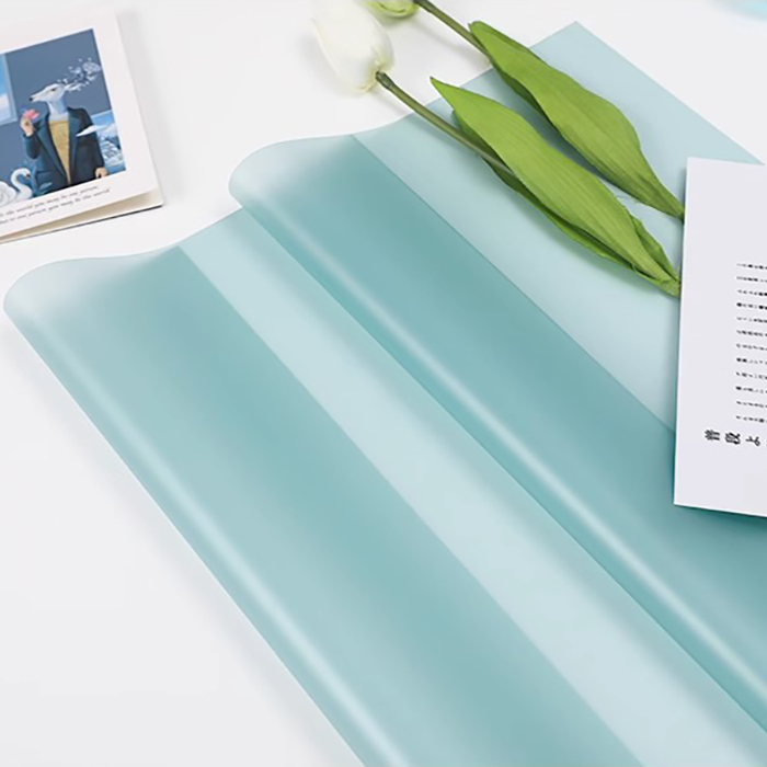 Papel de embrulho de flores translúcido de cor sólida fosca