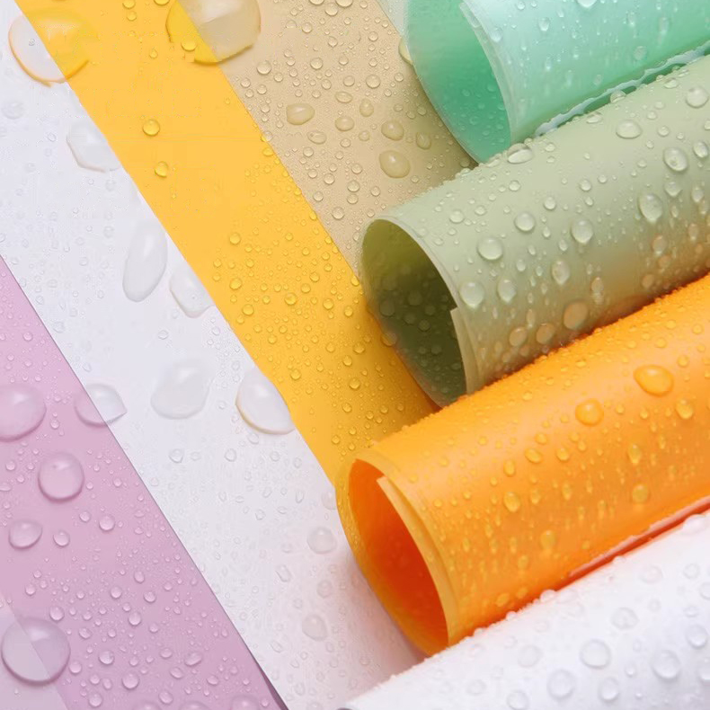 Papel de embrulho de flores translúcido de cor sólida fosca