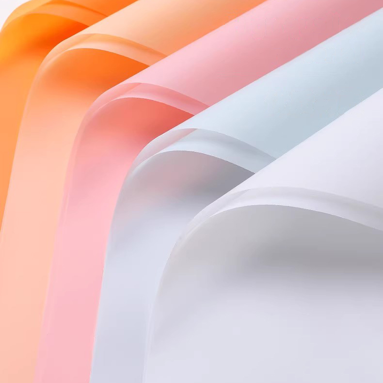 Papel de embrulho de flores translúcido de cor sólida fosca