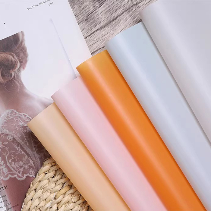 Papel de embrulho de flores translúcido de cor sólida fosca