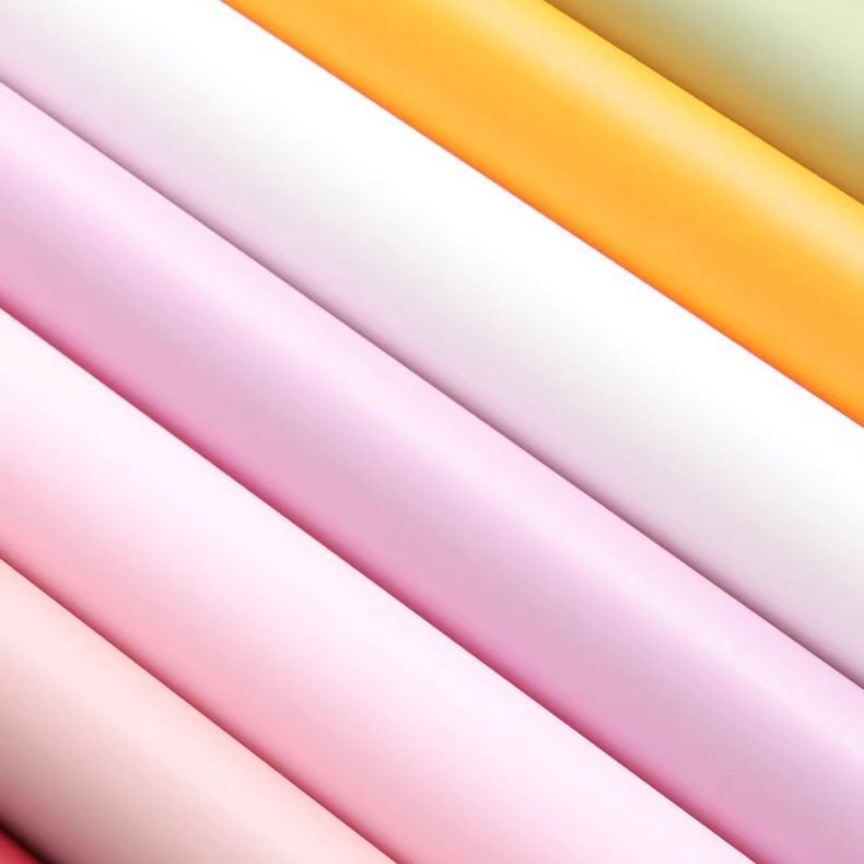 Papel de embrulho de flores translúcido de cor sólida fosca