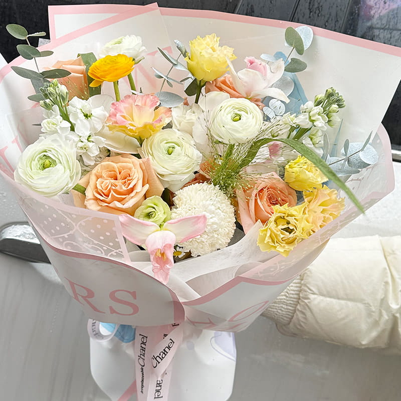 Papel de embrulho de flores com textura suave