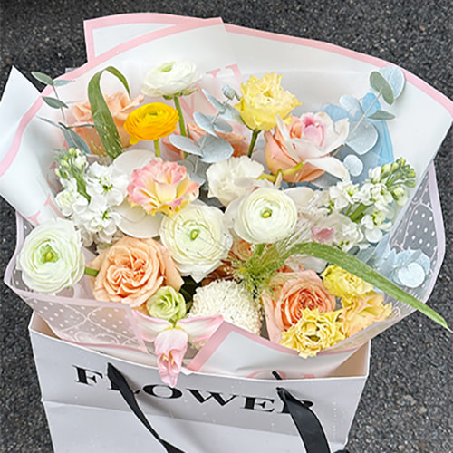 Papel de embrulho de flores com textura suave
