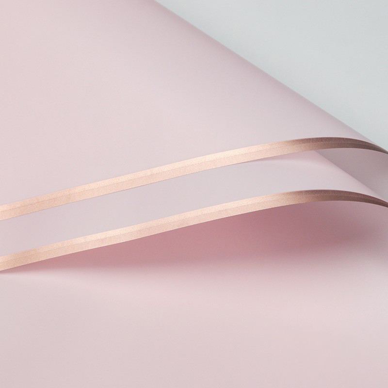 Papel de embrulho de flores fosco com bordas douradas
