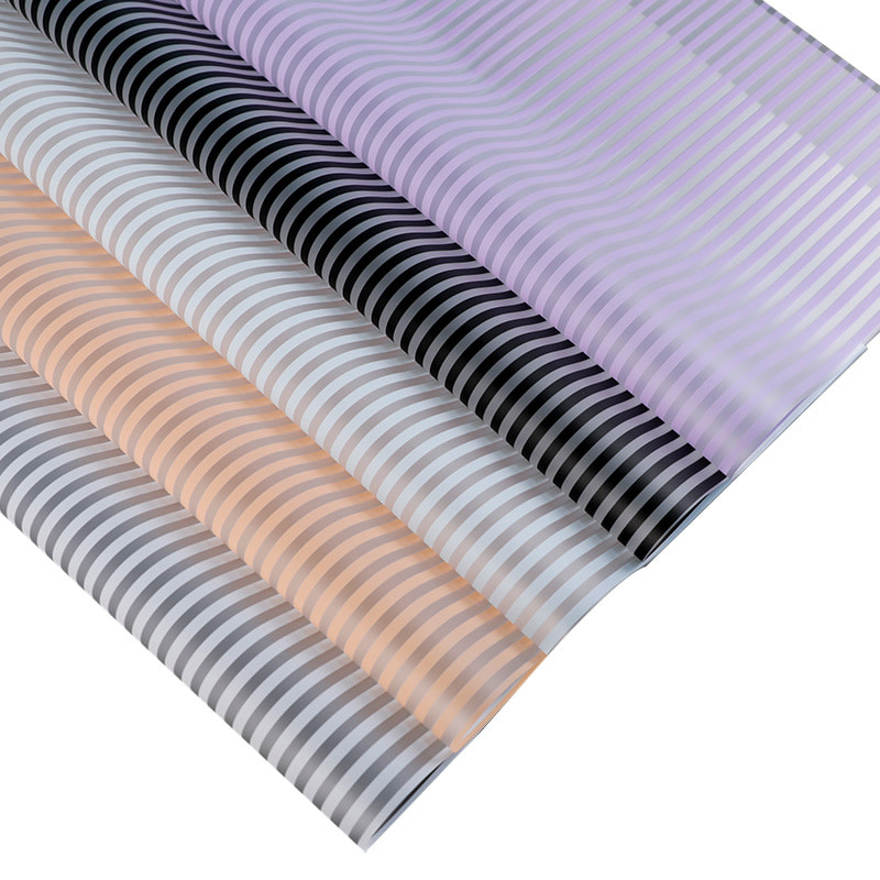 Papel de embrulho de flores fosco listrado