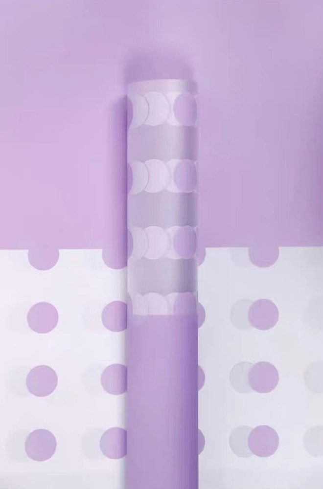 Papel de embrulho transparente de flores de bolinhas