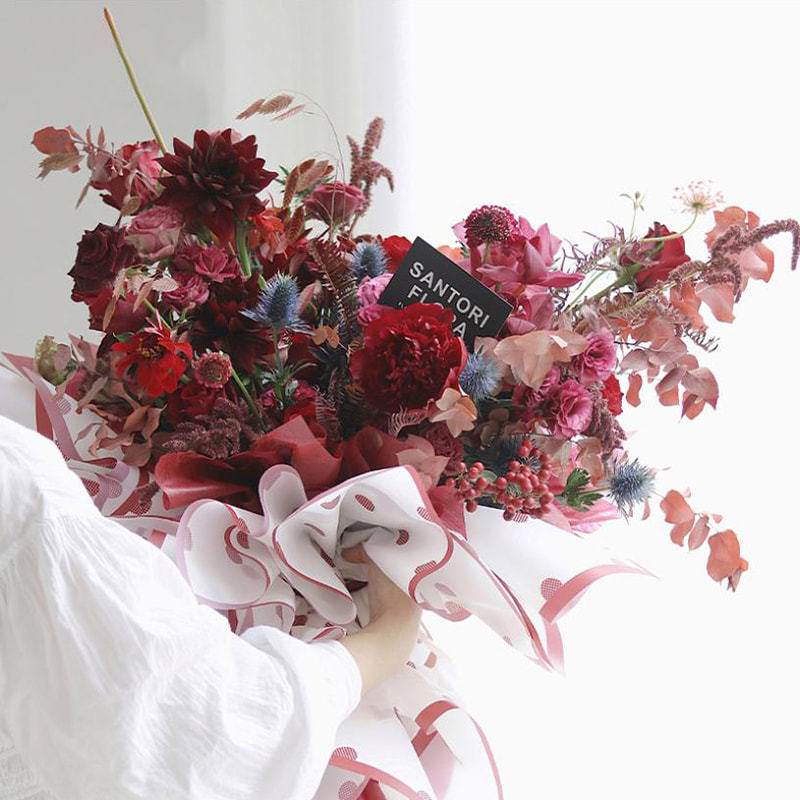 Papel de embrulho de flores DIY fosco Hansu
