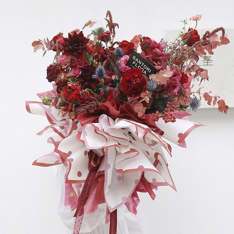 Papel de embrulho de flores DIY fosco Hansu