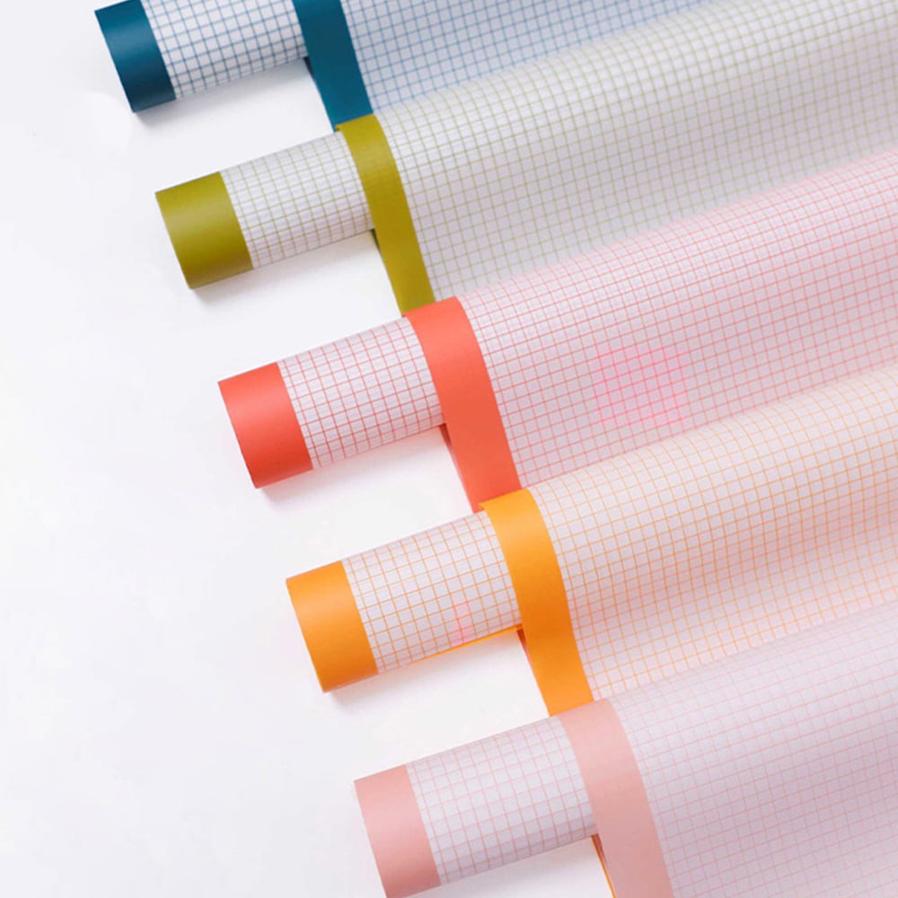 Papel de embrulho floral iridescente xadrez dupla face