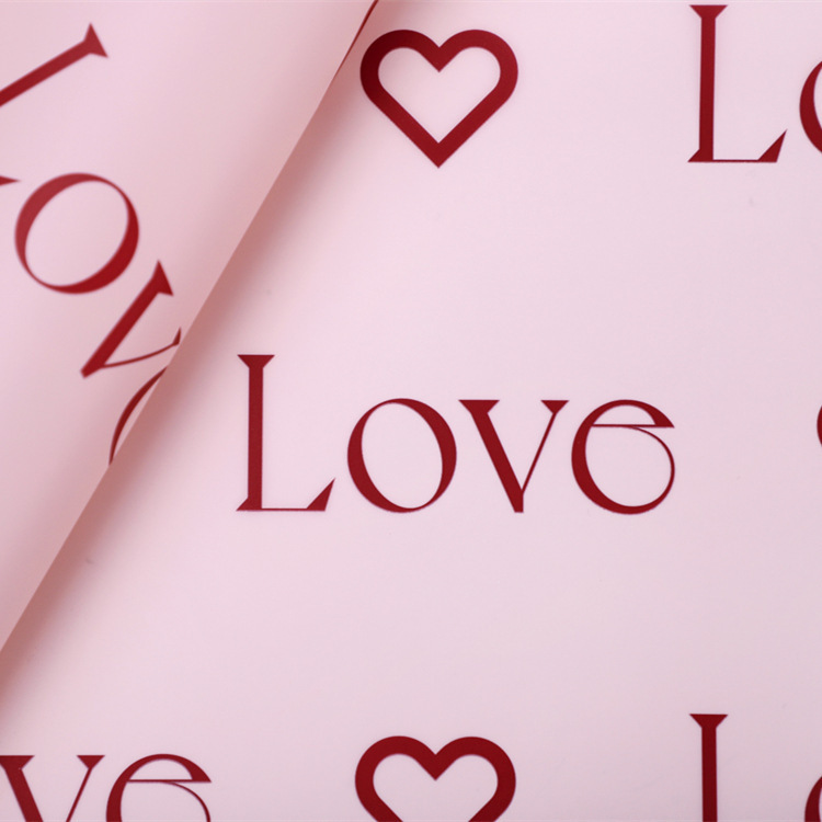 Cartas de amor estampadas design flor embrulho nosso papel com revestimento impermeável colorido