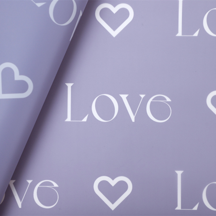 Cartas de amor estampadas design flor embrulho nosso papel com revestimento impermeável colorido