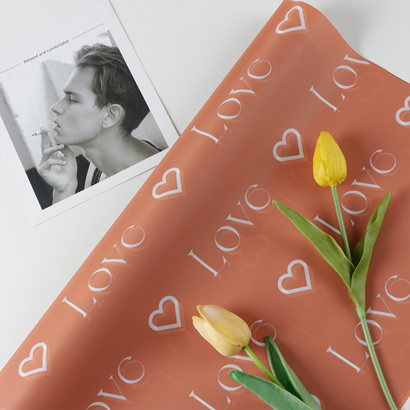 Cartas de amor estampadas design flor embrulho nosso papel com revestimento impermeável colorido