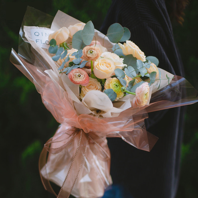 Papel de embrulho de flores de cristal transparente à prova d'água