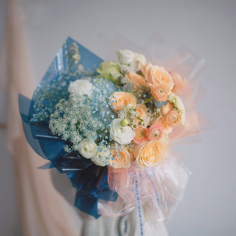 Papel de embrulho de flores de cristal transparente à prova d'água