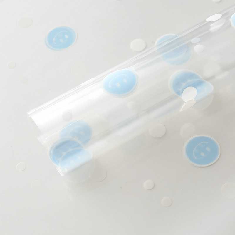 Papel de embrulho de flores com rosto sorridente de celofane OPP