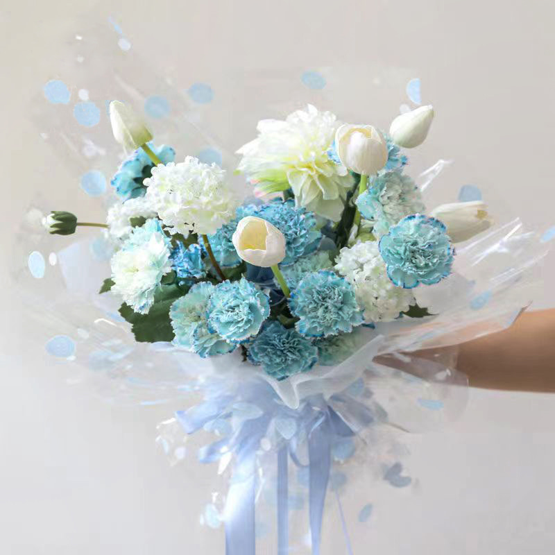 Papel de embrulho de flores com rosto sorridente de celofane OPP
