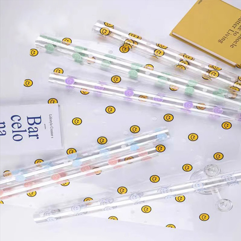 Papel de embrulho de flores com rosto sorridente de celofane OPP