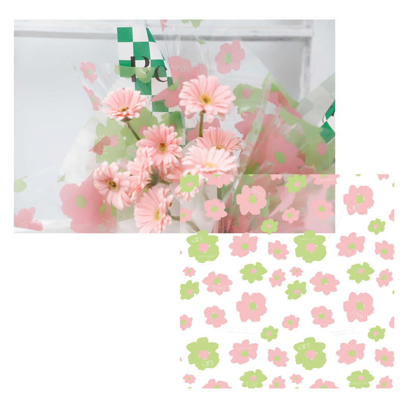 rolo floral plástico impermeável do envoltório de 58x58cm