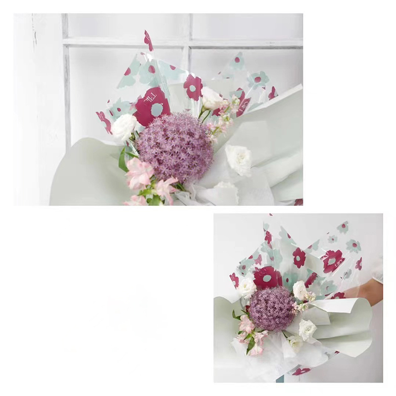 rolo floral plástico impermeável do envoltório de 58x58cm