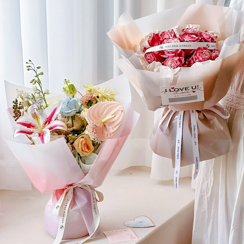 Papel de embrulho de flores de 4,5 mil OPP