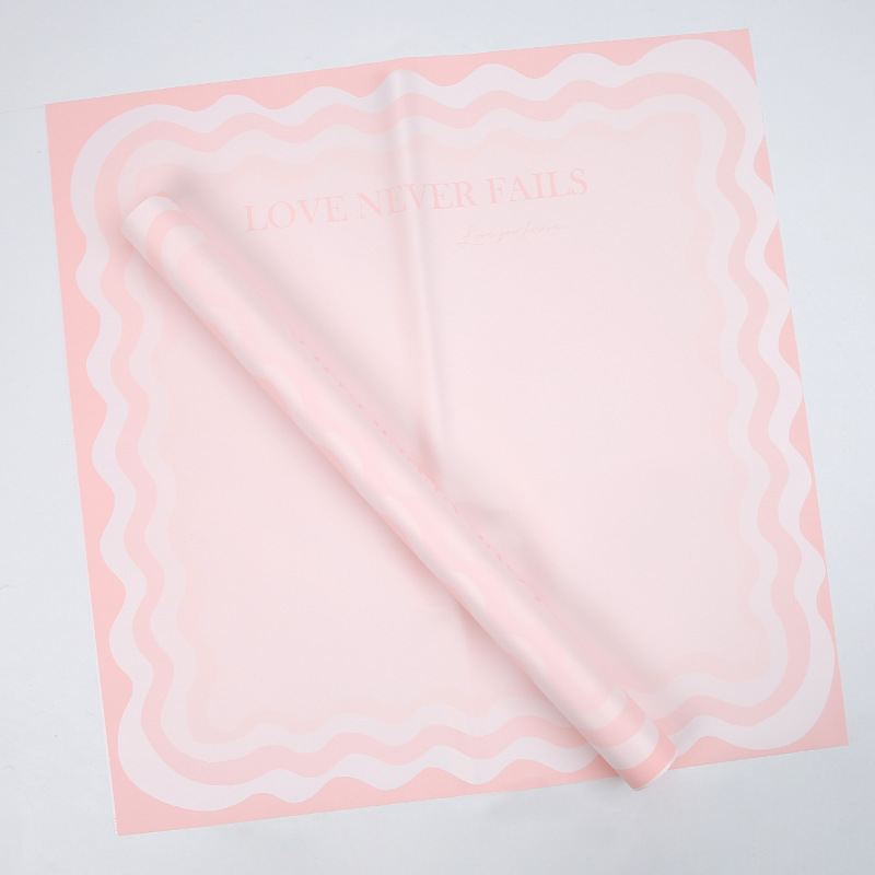 Papel de embrulho de flores sólidas com borda ondulada