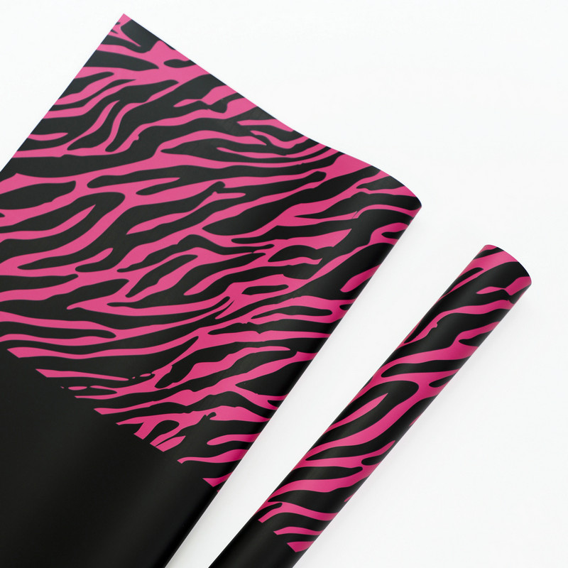 Papel de embrulho de flores de seis cores com estampa de zebra