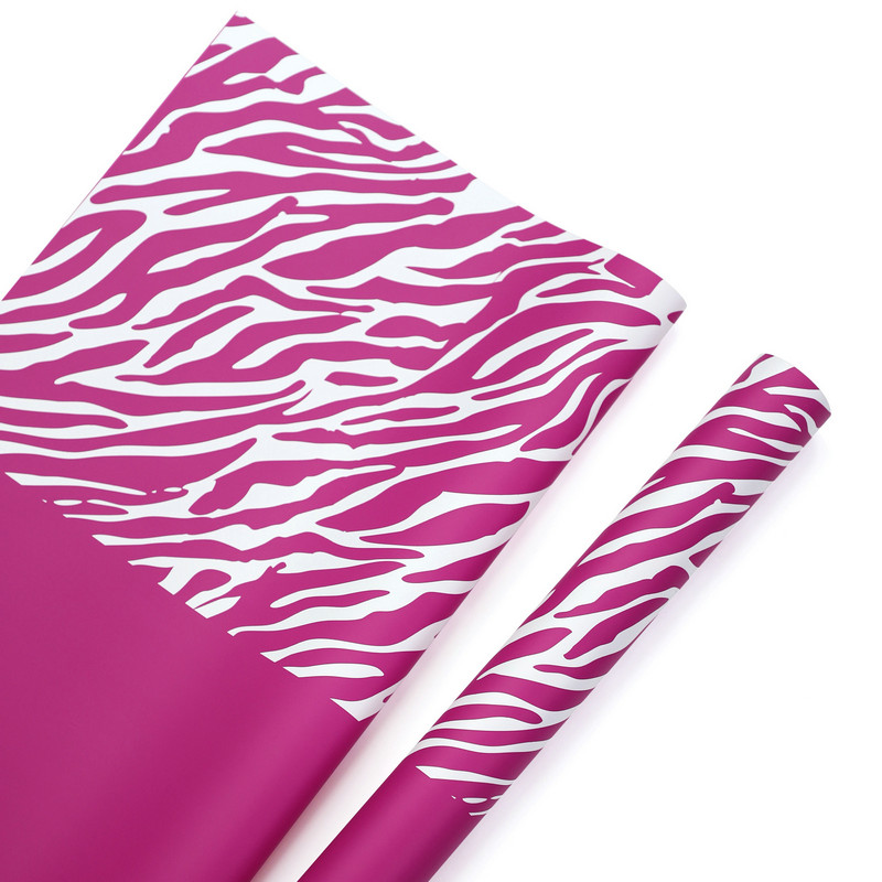 Papel de embrulho de flores de seis cores com estampa de zebra